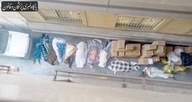 جزئیات پیکرهای پیچیده در پتو در بیمارستان «الغدیر»