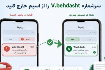 پیامک‌های اطلاع‌رسانی با سرشماره V.behdasht را در بخش پیامک های مورد اعتماد ثبت کنید